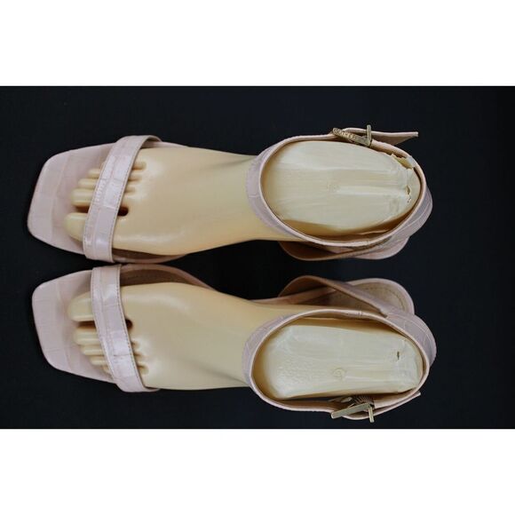 Schutz Blush Pink Peep Toe Block Heel Ankle Strap Sling Back 8.5B women's Heels - Picture 3 of 10